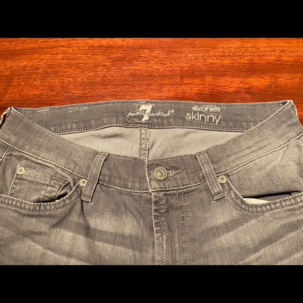 7 for all Mankind grey the ankle skinny jeans